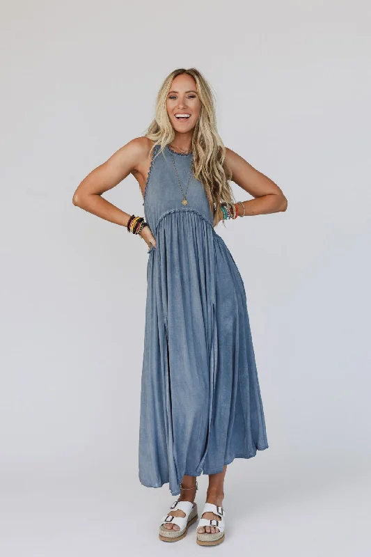 Fit-And-Flare DressDaisy Chain Maxi Dress - Blue