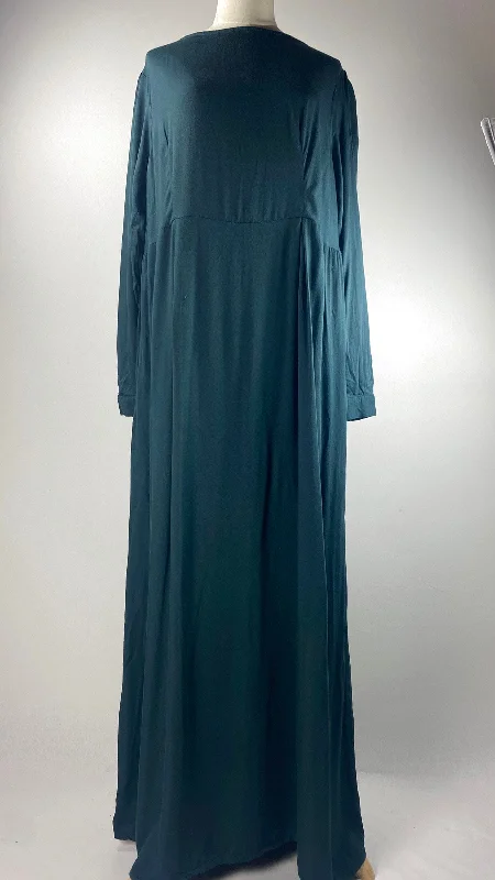 women's formal dressesLong Sleeve Solid Maxi Dress, Teal