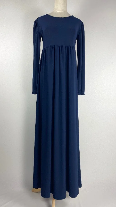 A-Line DressLong Sleeve Maxi Dress, Navy