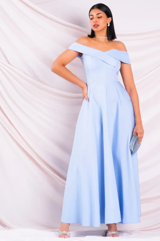 Satin DressOff Shoulder Maxi Dress