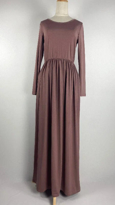 women's floral dressesLong Sleeve Maxi Dress, Dusty Rose