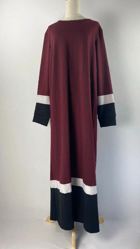 Designer DressLong Sleeve Maxi Sweater Dress, Maroon