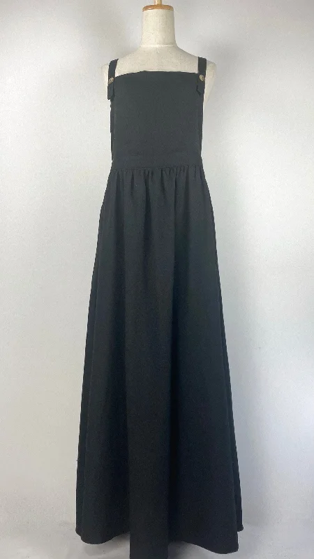 Custom DressApron Maxi Dress, Black