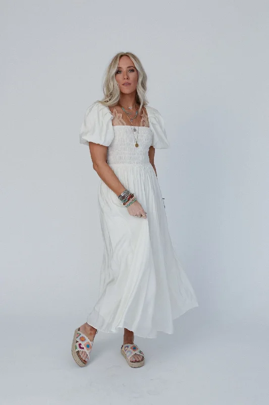 women's striped dressesBack Stage Maxi Dress - Ivory