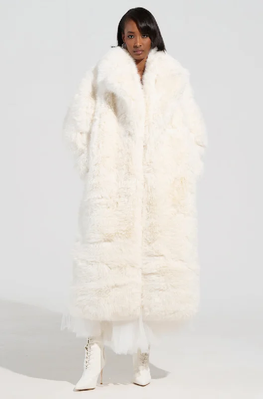 BCARDI LONG LUXE FAUX FUR TRENCH