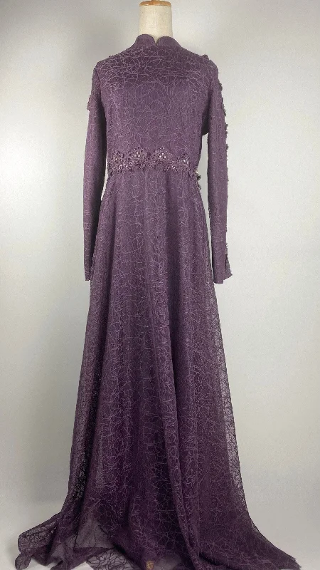 women's wrap dressesLong Sleeve Maxi Dress with Beading, Mauve