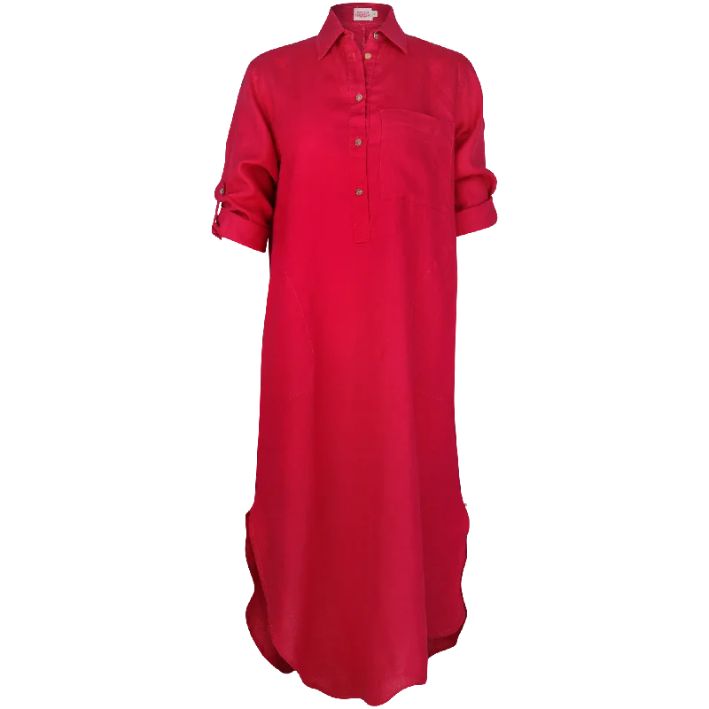 women's versatile dressesMelissa Maxi Shirt Dress Fushia