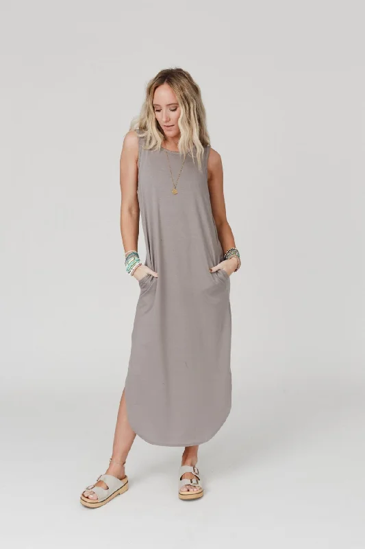 women's sustainable dressesCassie Sleeveless Pocket Maxi Dress - Coco