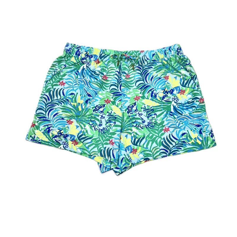 women's buttoned shortsBlue & Green Shorts Designer By Lilly Pulitzer, Size: M