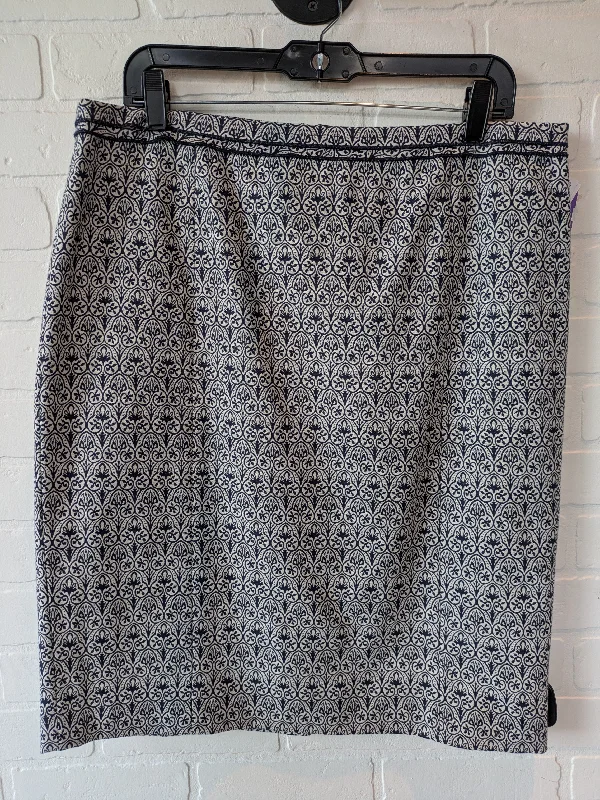 women's designer floral skirtsBlue & White Skirt Designer Tory Burch, Size 12