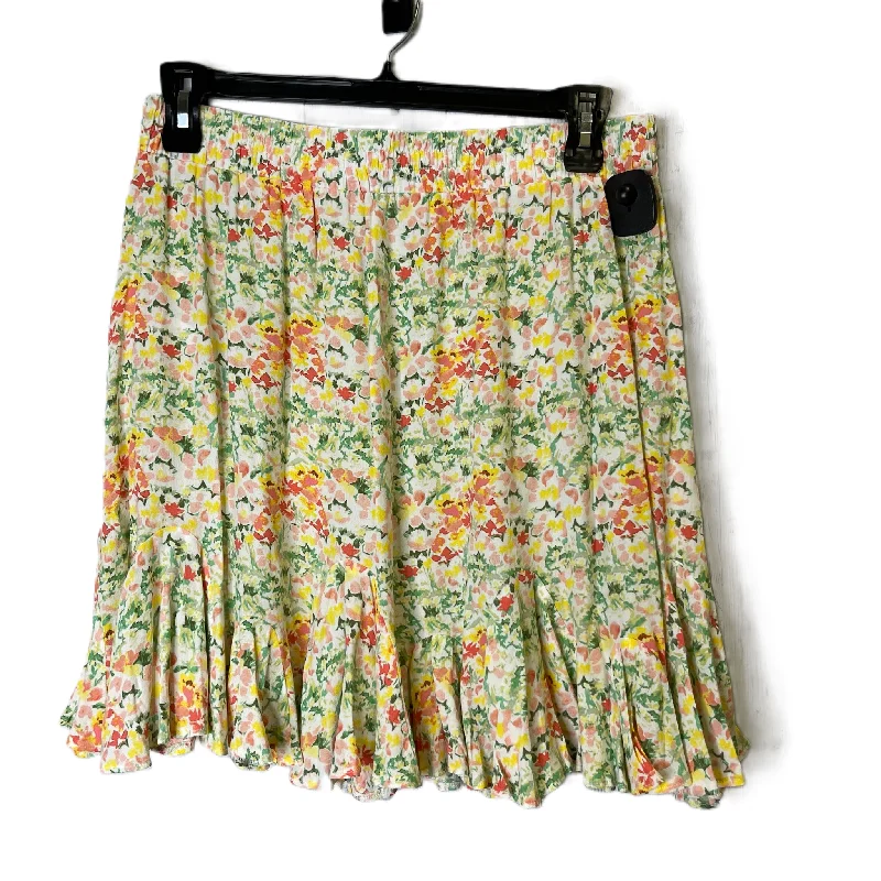 women's satin skirtsFloral Print Skirt Midi By Loft, Size: L