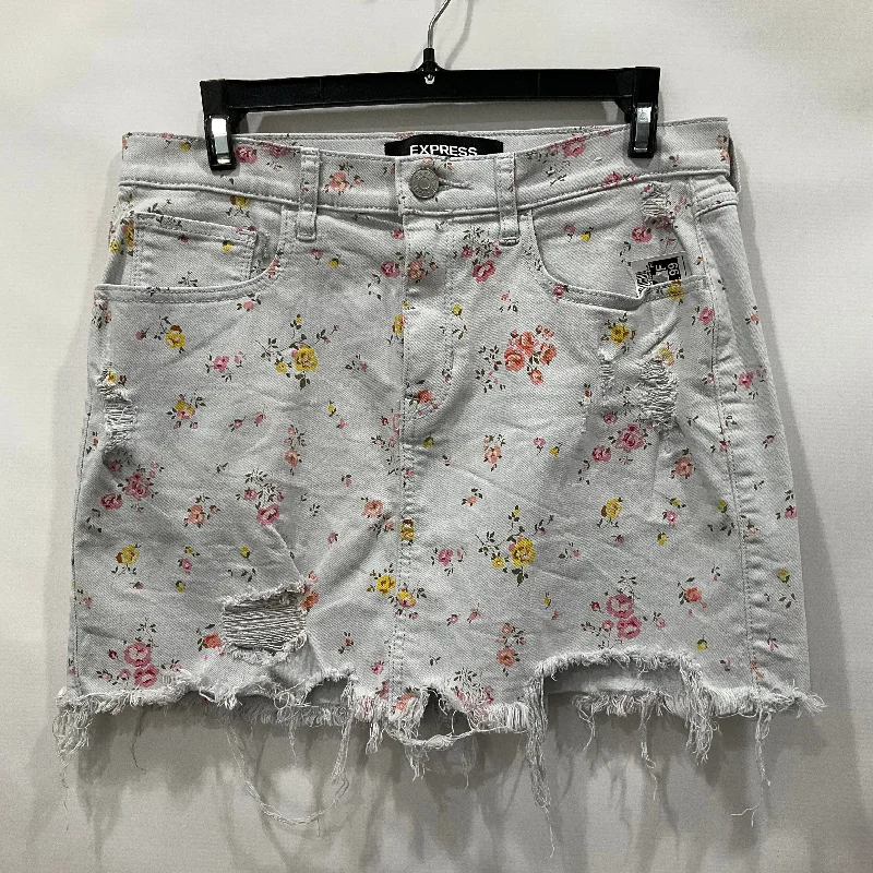 women's versatile work skirtsFloral Print Skirt Mini & Short Express, Size 4