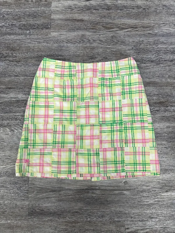 women's denim skirtsGreen & Pink Skirt Midi Lilly Pulitzer, Size 2