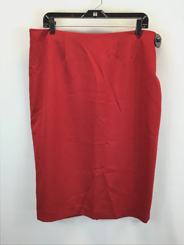 women's timeless satin skirtsRed Skirt Midi Kasper, Size 12