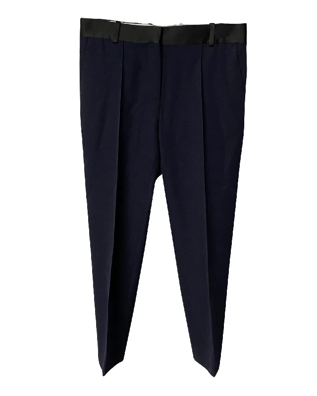 women's party pantsCeline Straight Pants in Blue Wool