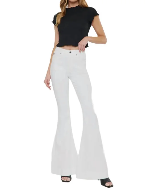 women's bootcut pantsFallon High Rise Flare Jeans In White