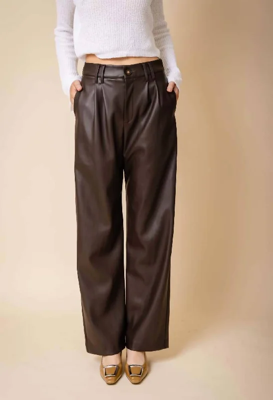 women's polyester pantsFinn Trouser In Brown