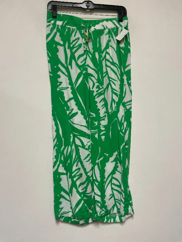 women's thermal pantsPants Wide Leg By Lilly Pulitzer In Green & White, Size: 2