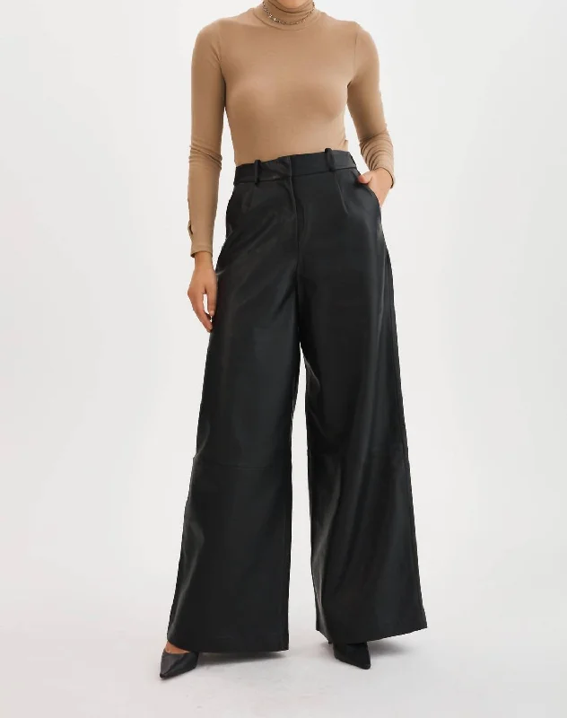 women's low-rise pantsRossa Leather Trouser In Black