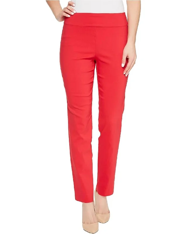 women's slim-fit pantsStraight Leg Pants In Red