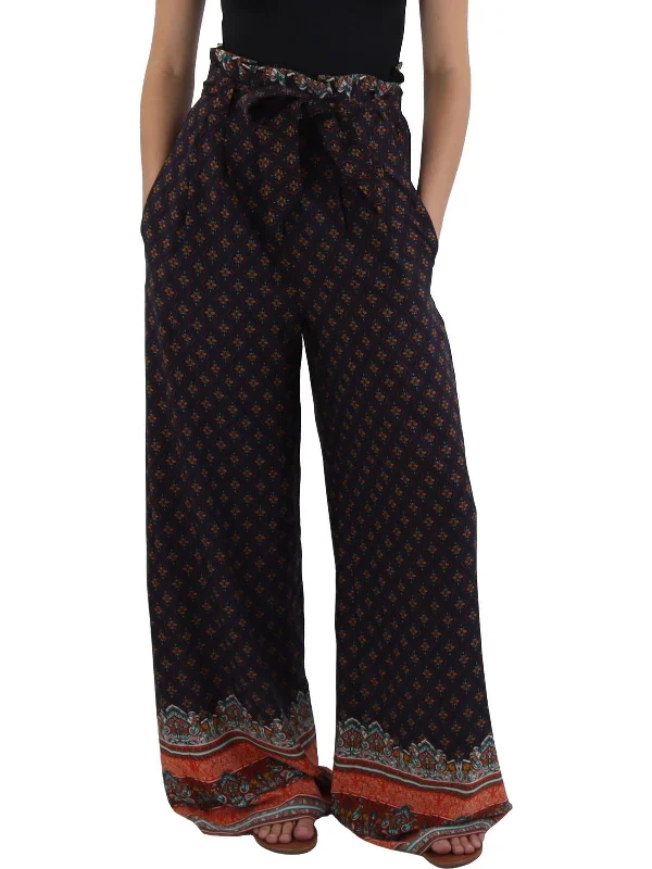 women's sustainable pantsWomens Printed Paperbag High-Waisted Pants