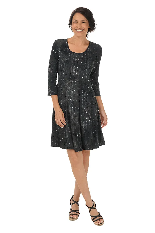 Jersey DressSequin Embroidered 3/4 Sleeve Dress