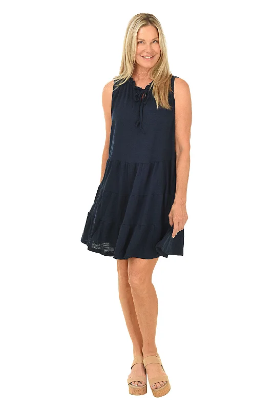 Laced-Up DressSleeveless Ruffled Tie-Neck Dress