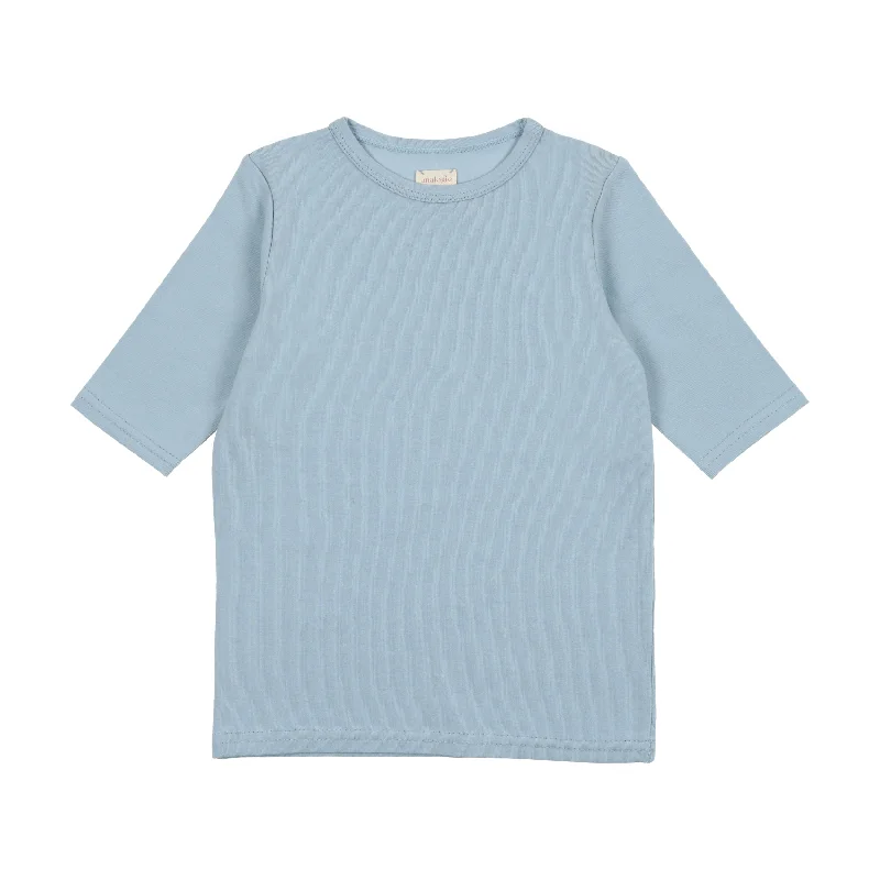 women's tops for those who love to shop for unique findsAnalogie Cotton T-Shirt Three Quarter Sleeve - Light Blue