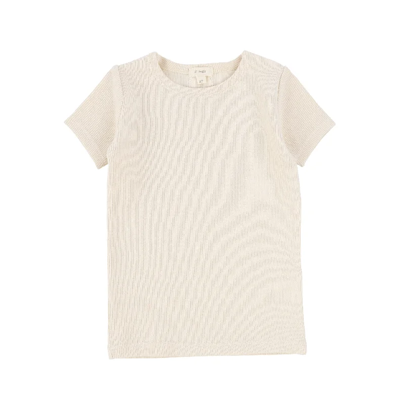 women's tops for those who want to make a fashion statementAnalogie Ribbed Solid T-Shirt Short Sleeve - Natural