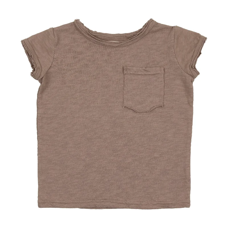 women's tops for casual FridaysAnalogie Textured Cotton Boys Rolled Edge T-Shirt - Tan