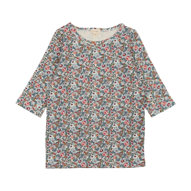 women's tops for those who want to create outfits that are both unique and memorableLil Legs Three Quarter Sleeve T-Shirt - Multicolor Floral