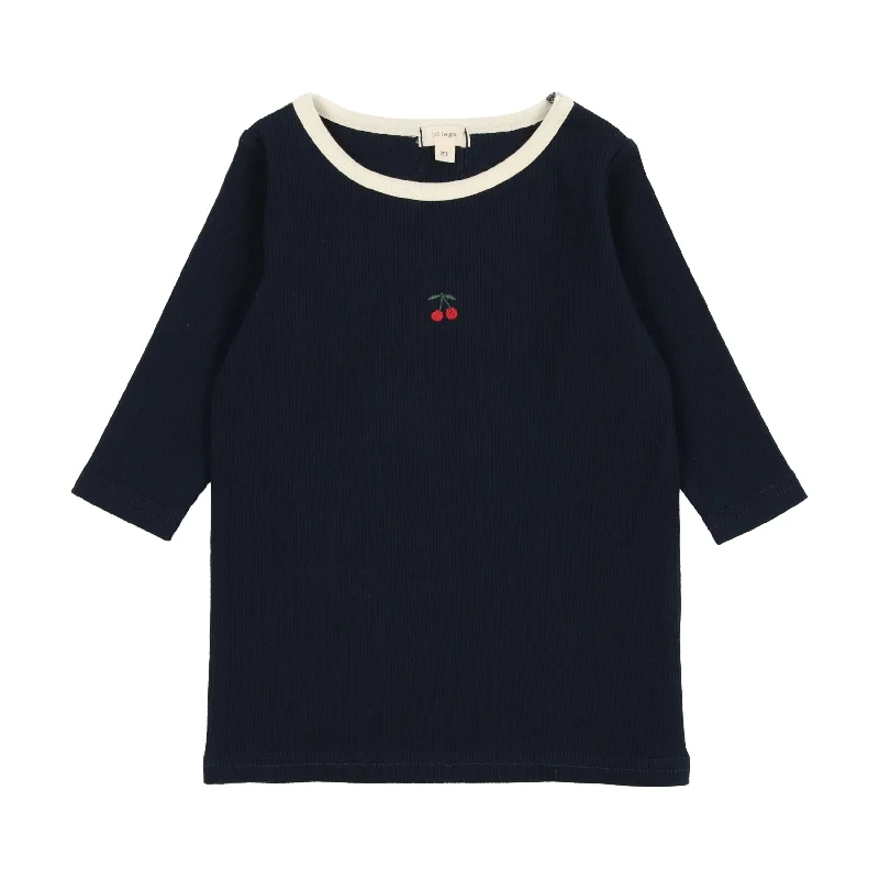 elegant women's topsLil Legs Three Quarter Sleeve T-Shirt - Navy/Cherry