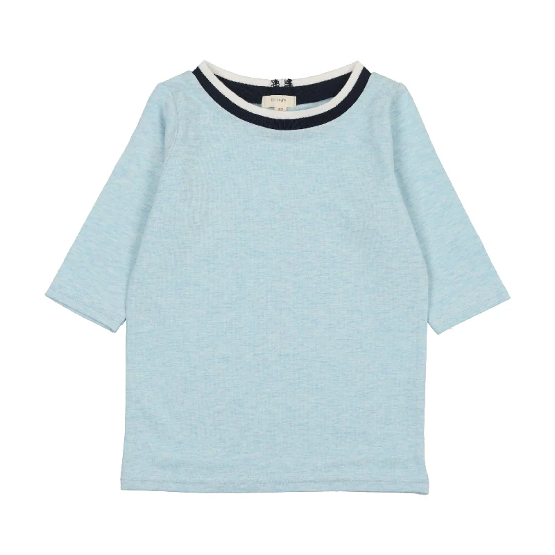 women's tops for creating capsule wardrobesLil Legs Three Quarter T-Shirt - Light Blue Heather