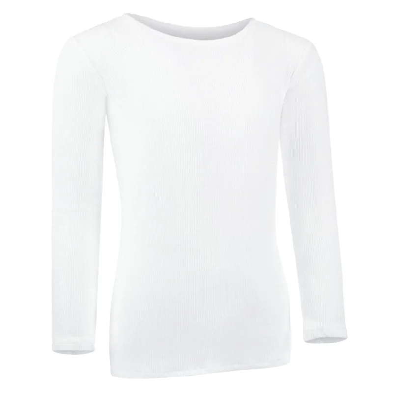 women's tops for those who want to create outfits that are both trendy and timelessPB&J Girls Ribbed Long Sleeve Shell - White