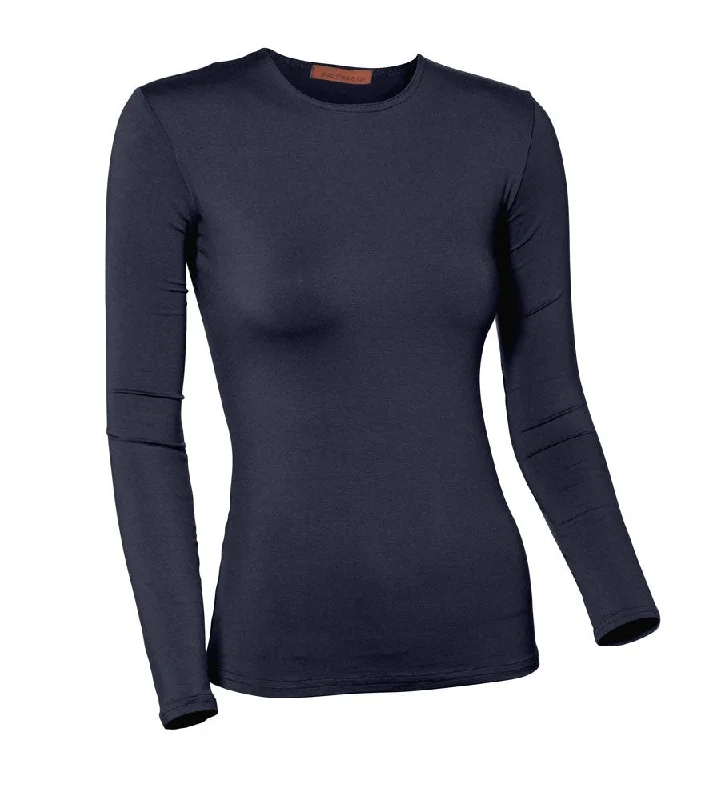 women's tops for those who value both quality and affordabilityPB&J Ladies Cotton Long Sleeve Shell - Navy