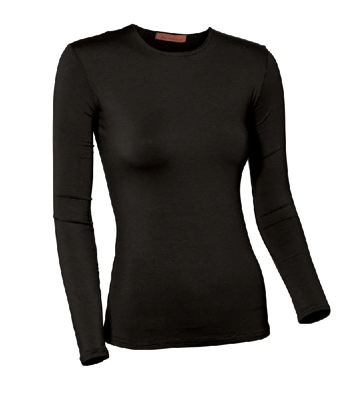 women's tops for everyday elegancePB&J Ladies Lycra Long Sleeve Shell - Black