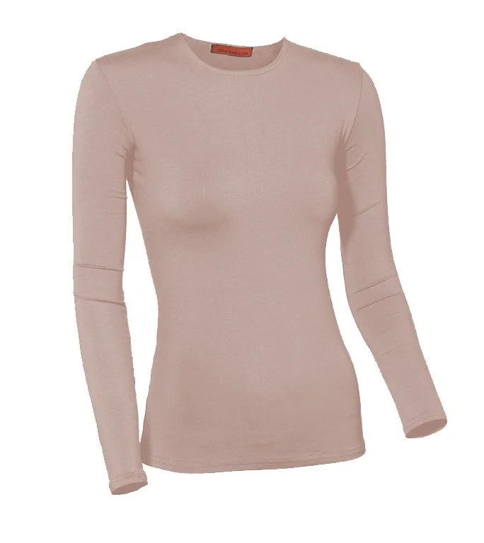 women's tops for picnics in the parkPB&J Ladies Lycra Long Sleeve Shell - Dark Blush 69