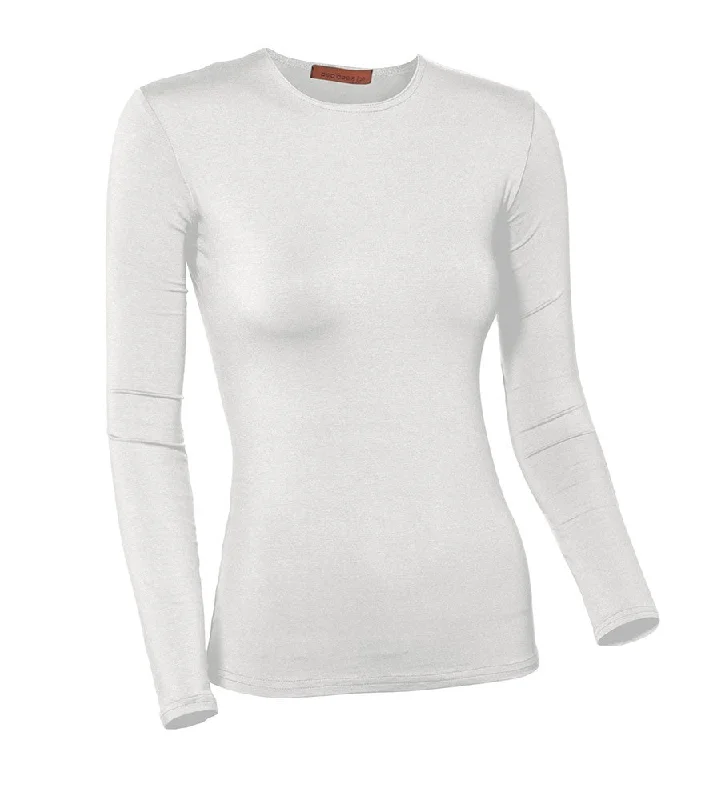 women's tops with unique designsPB&J Ladies Lycra Long Sleeve Shell - White