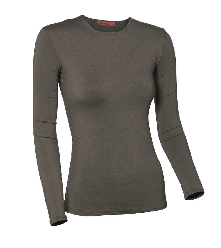 women's tops for those who want to create outfits that are both unique and memorablePB&J Ladies Modal Long Sleeve Shell - Ash