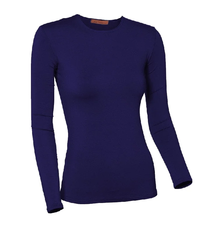 women's tops for those who want to elevate their everyday wear with chic and elegant piecesPB&J Ladies Modal Long Sleeve Shell - Cobalt