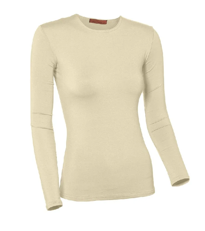 women's tops for those who believe in expressing their individuality through fashionPB&J Ladies Modal Long Sleeve Shell - Cream