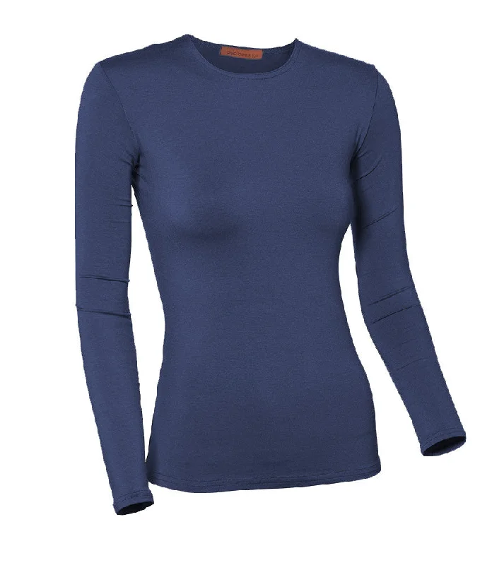 cropped women's topsPB&J Ladies Modal Long Sleeve Shell - Royal Blue