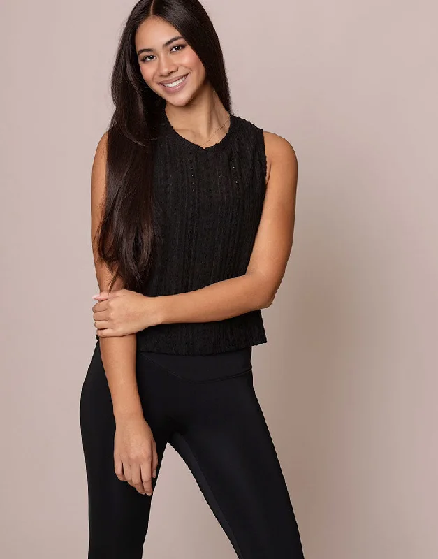 women's tops for glamorous eveningsValentina Eyelet Motion Tank