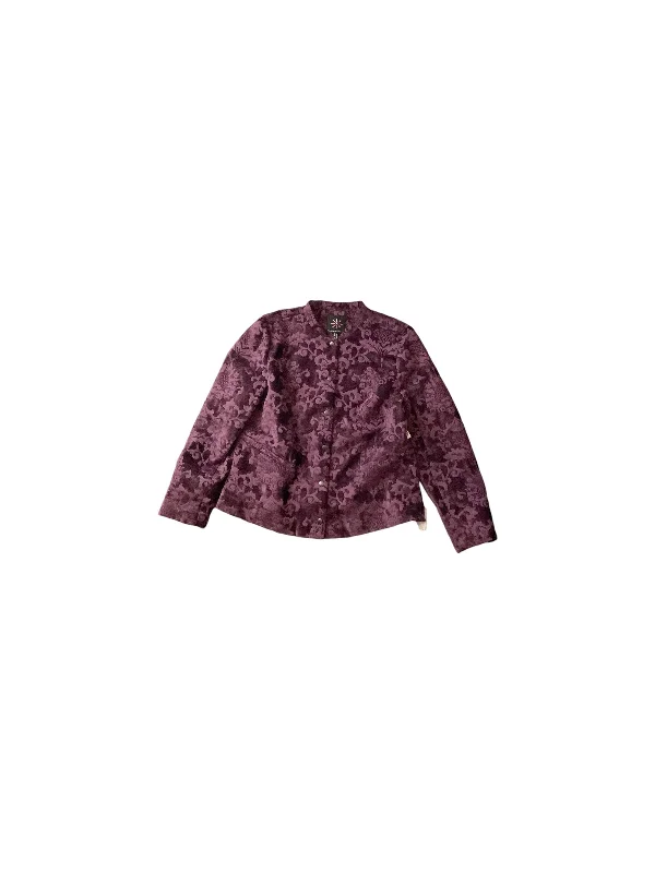 women's coats for relaxed weekendsBlazer By Isaac Mizrahi Live Qvc In Purple, Size: 12