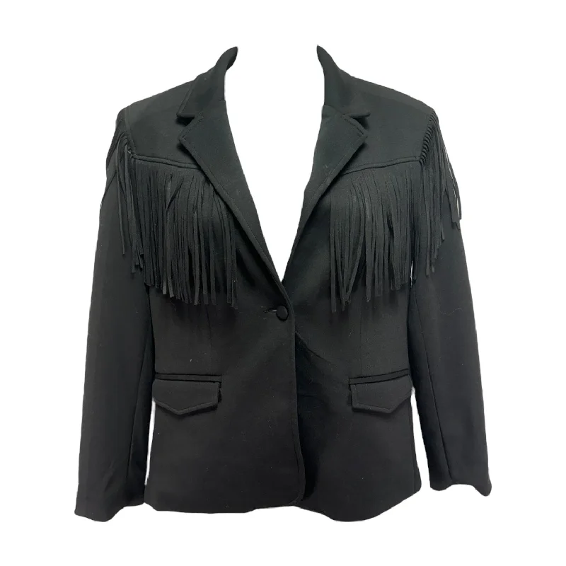 women's coats for vintage fashion enthusiastsFringe Blazer By Blanknyc In Black, Size: M