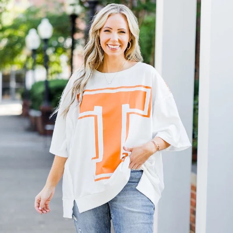 women's tops for vintage fashion enthusiastsHalftime Hype Tee, Off White