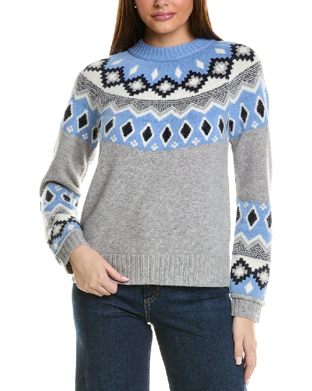 Fashionable Luxurious Chunky SweatersHannah Rose Fairisle Wool, Angora & Cashmere-Blend Sweater