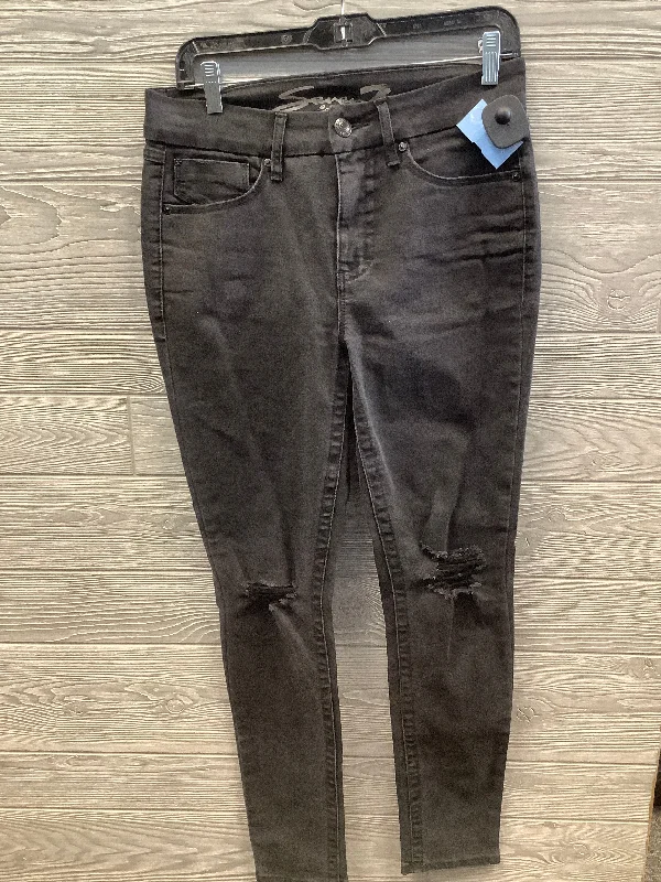 Jeans Skinny By Seven 7 In Black Denim, Size: 6