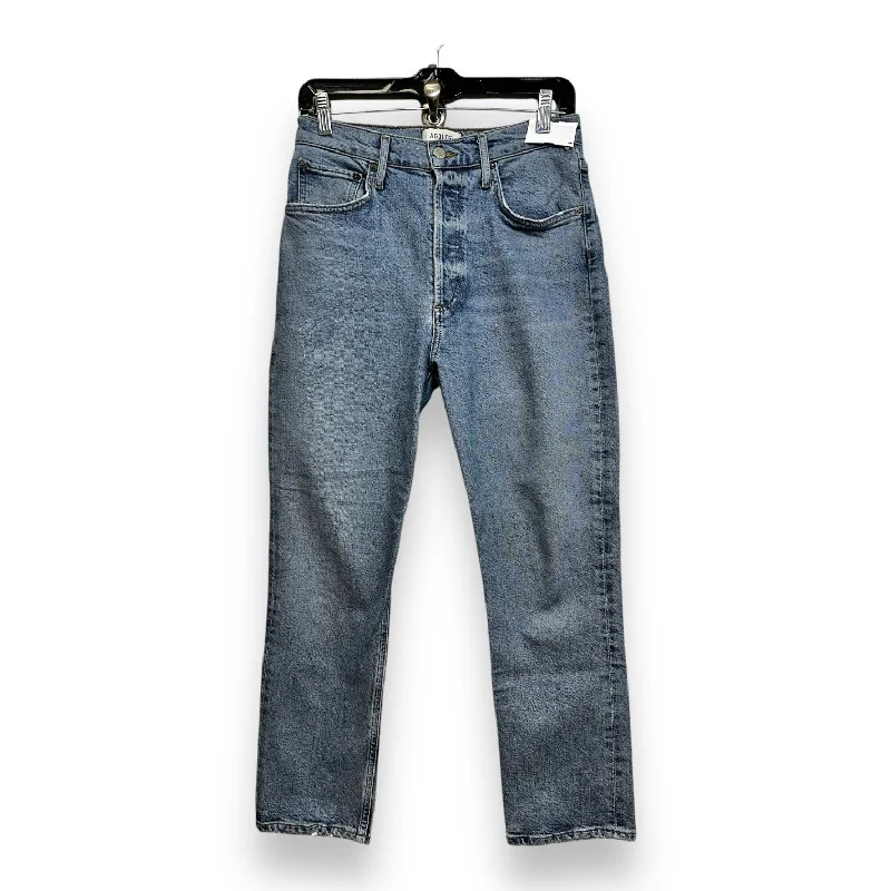 Jeans Straight By Agolde In Blue Denim, Size: 4