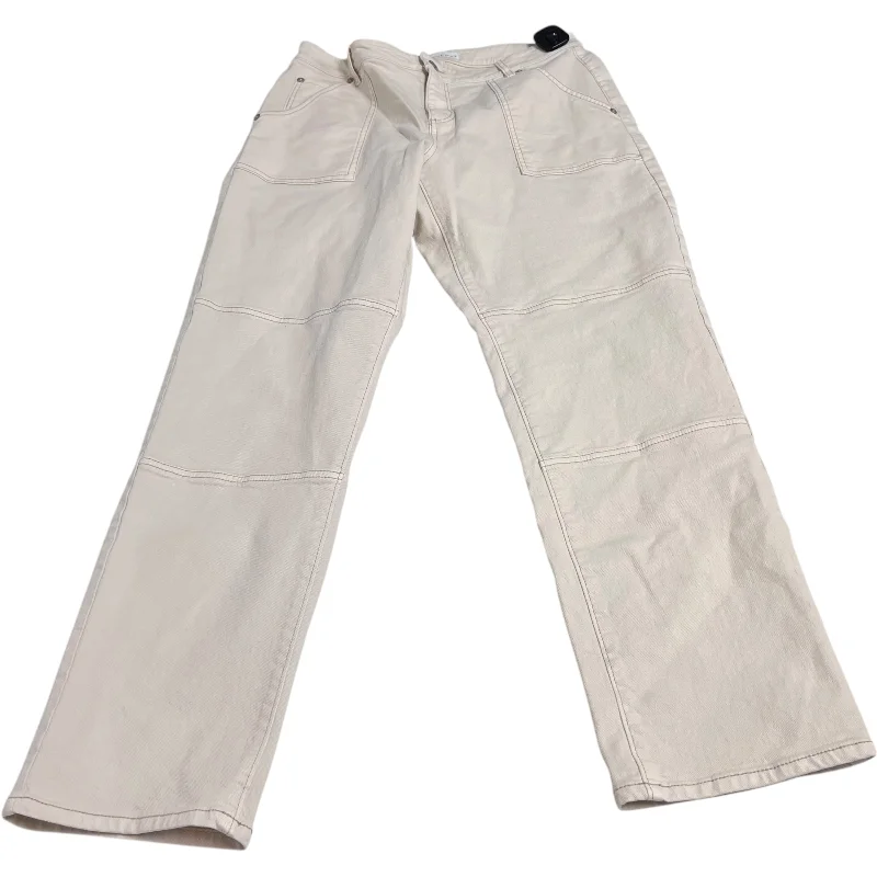 Jeans Straight By Loft In Cream Denim, Size: 8